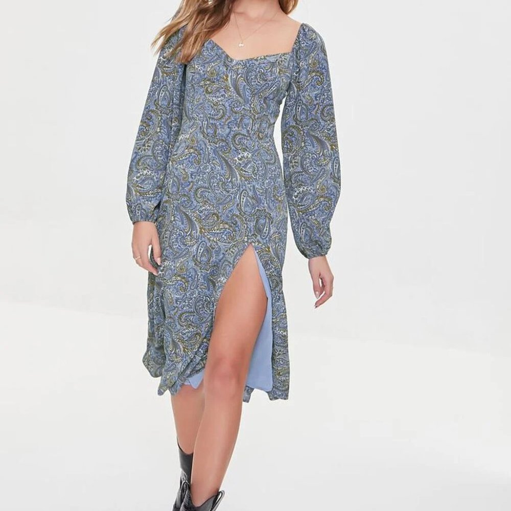 Paisley Print Midi Dress